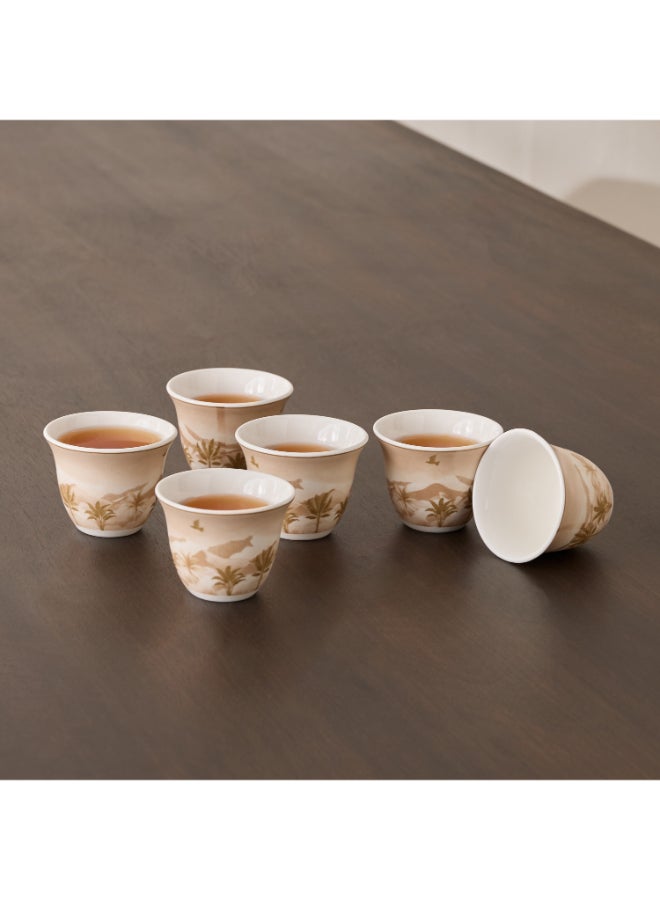 Home Box Sahra 6-Piece Kahwa Cup Set - Beige - Image 1